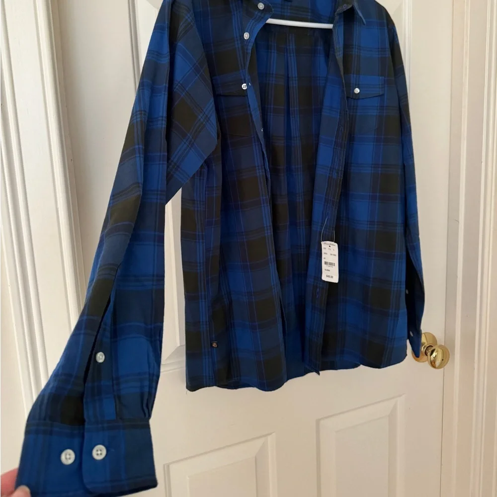 NWT Brooks Brothers Boys Black & Blue Plaid Flannel